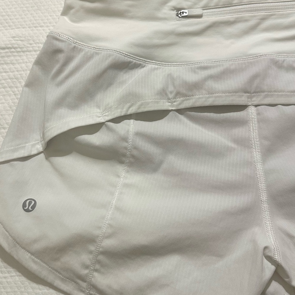 Lululemon Speed Up Short Long *4" - White SZ 6 - Picture 7 of 7